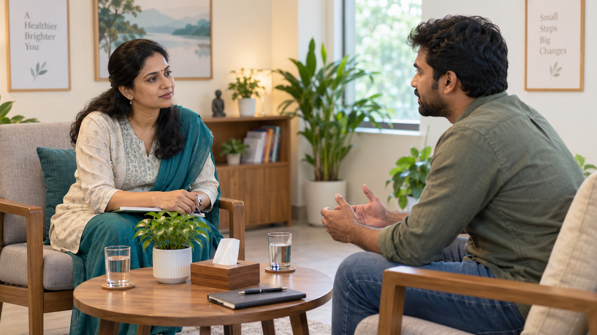 Counselling room used for alcohol de-addiction treatment in Chennai