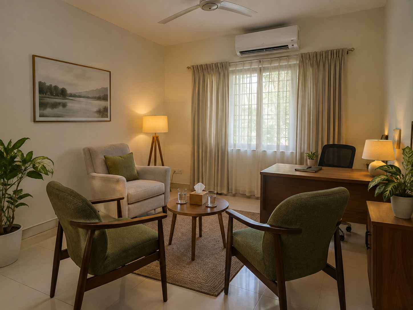 Counselling room used for individual and family sessions